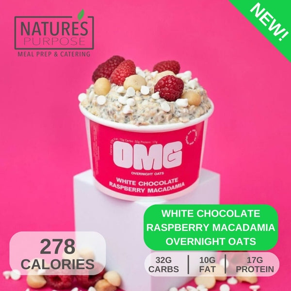 Overnight Oats - White Chocolate Raspberry Macadamia - Natures Purpose Meal Prep
