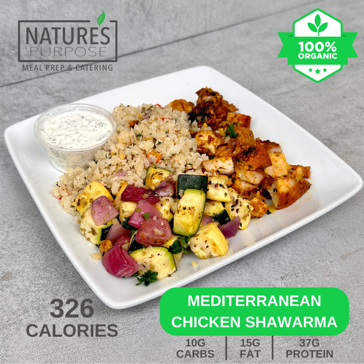 Organic Mediterranean Chicken Shawarma - Natures Purpose Meal Prep