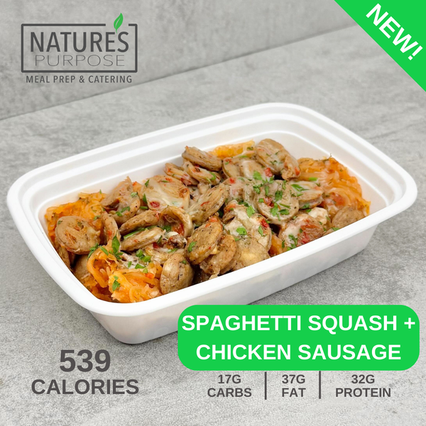 Spaghetti Squash and Chicken Sausage - Natures Purpose Meal Prep