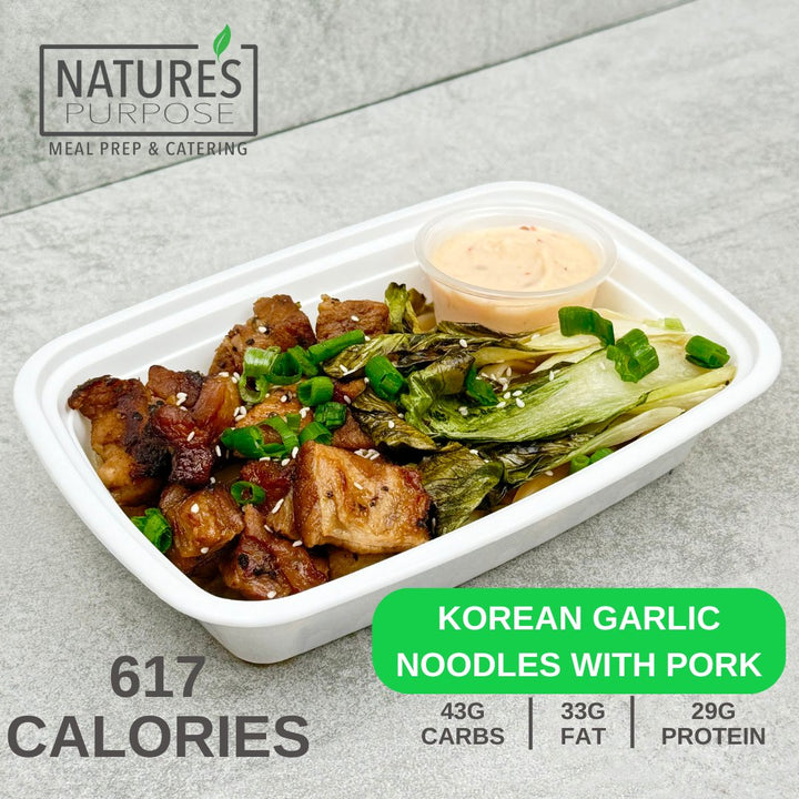 Korean Garlic Noodles with Pork - Natures Purpose Meal Prep