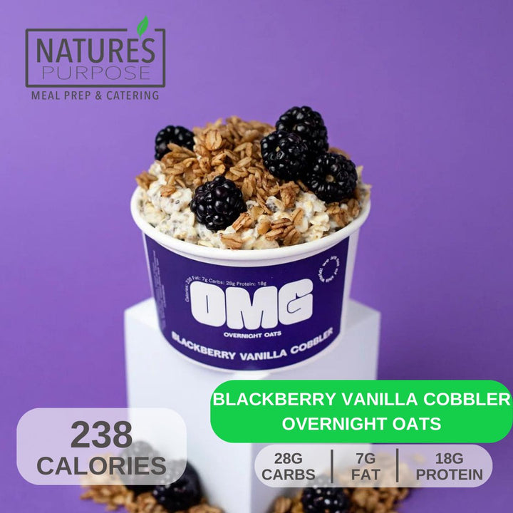 Overnight Oats - Blackberry Vanilla Cobbler - Natures Purpose Meal Prep