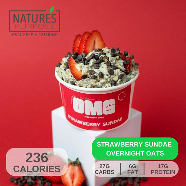 Overnight Oats - Strawberry Sundae - Natures Purpose Meal Prep