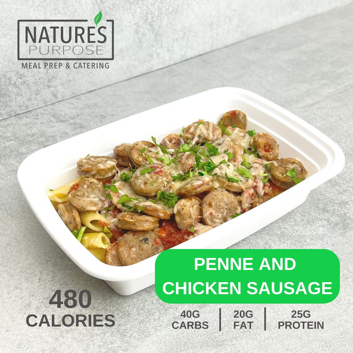 Penne and Chicken Sausage - Natures Purpose Meal Prep