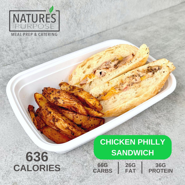 Chicken Philly Sandwich - Natures Purpose Meal Prep